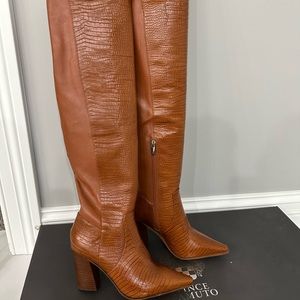 NWB Vince Camuto Demerri Carmel Leather Over the Knee Boots 6.5